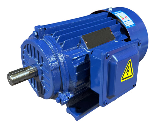 3 Phase Electric Motor - 0.75kW / 1HP – B3 Foot Mount - 1400 RPM - Steel Body
