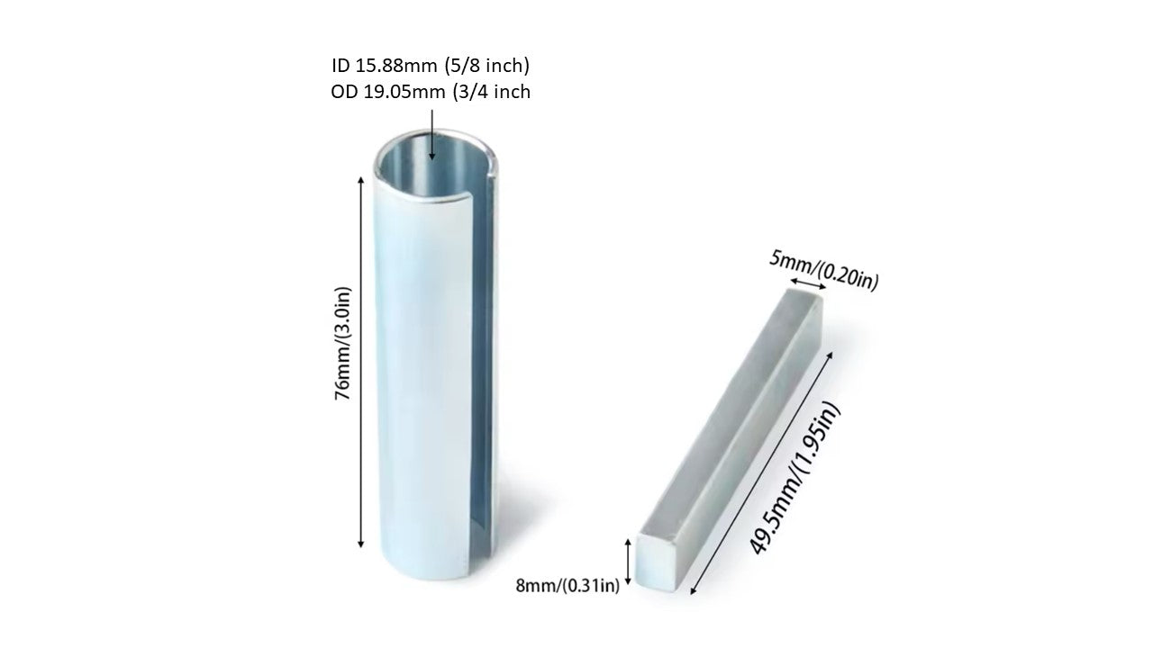 Shaft Adapter Bore Reducer Sleeve - ID 5/8 inch to OD 3/4 inch