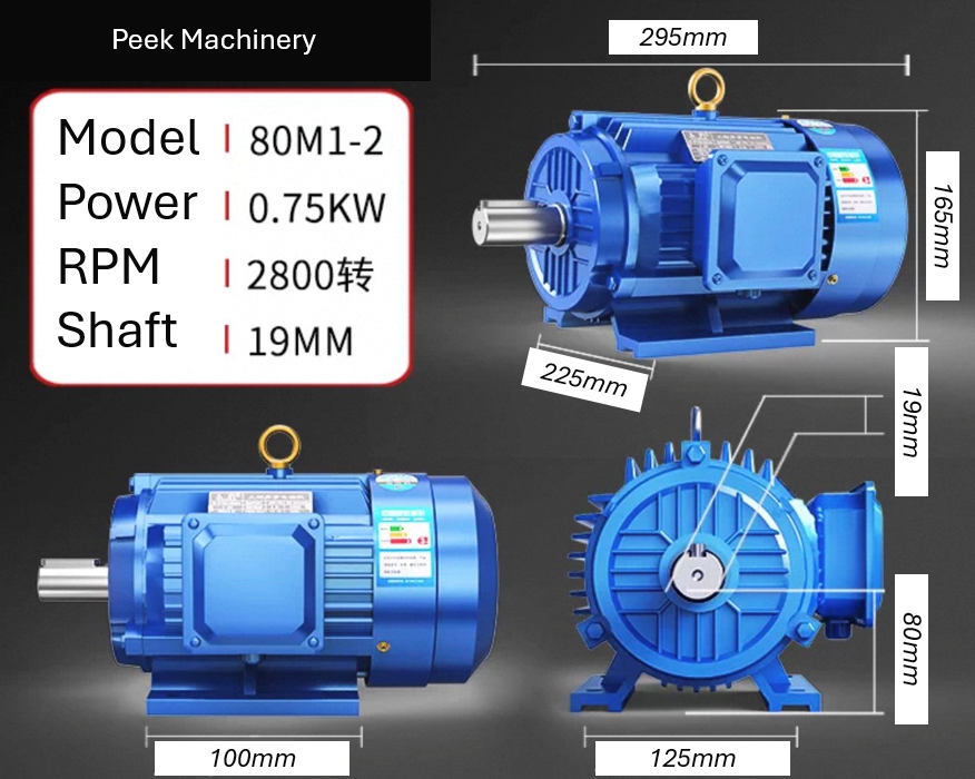 3 Phase Electric Motors - B3 Foot Mount - 2800 RPM - Steel Body