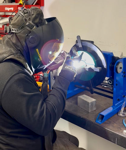 Timed Rotary Welding Positioner – 200mm Chuck 1–12 RPM 30kg Load MIG Holder